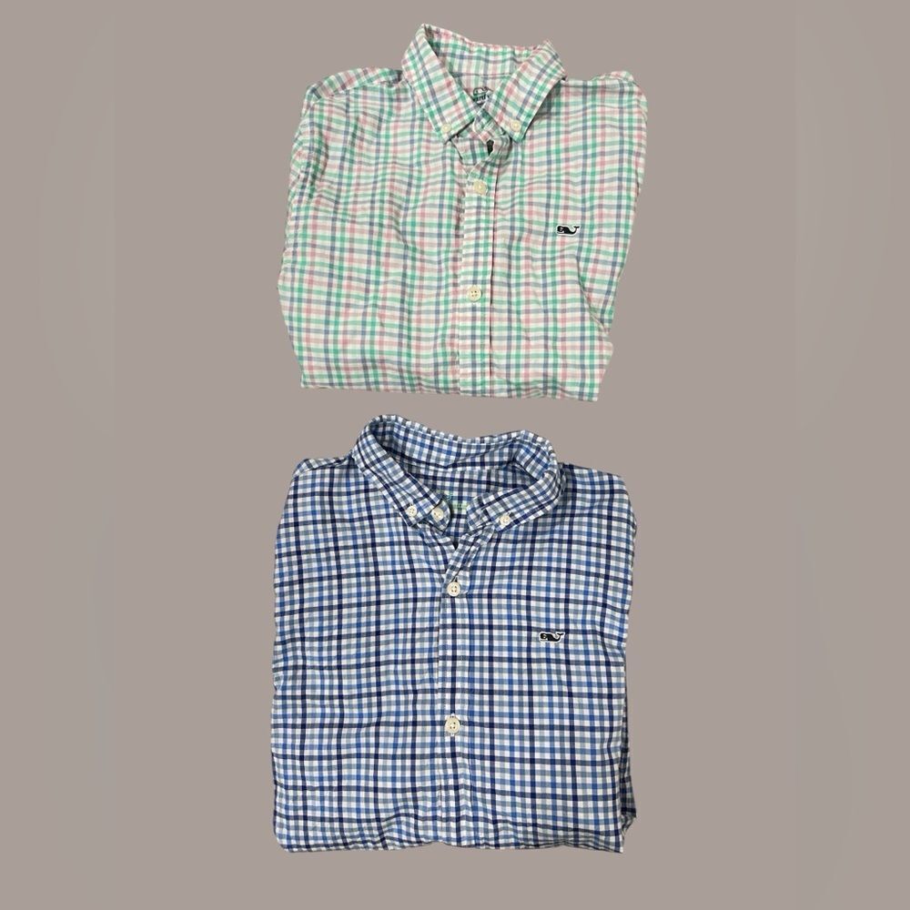 Vineyard Vines Boys Small Long Sleeve Bundle of 2 Button Down Shirts